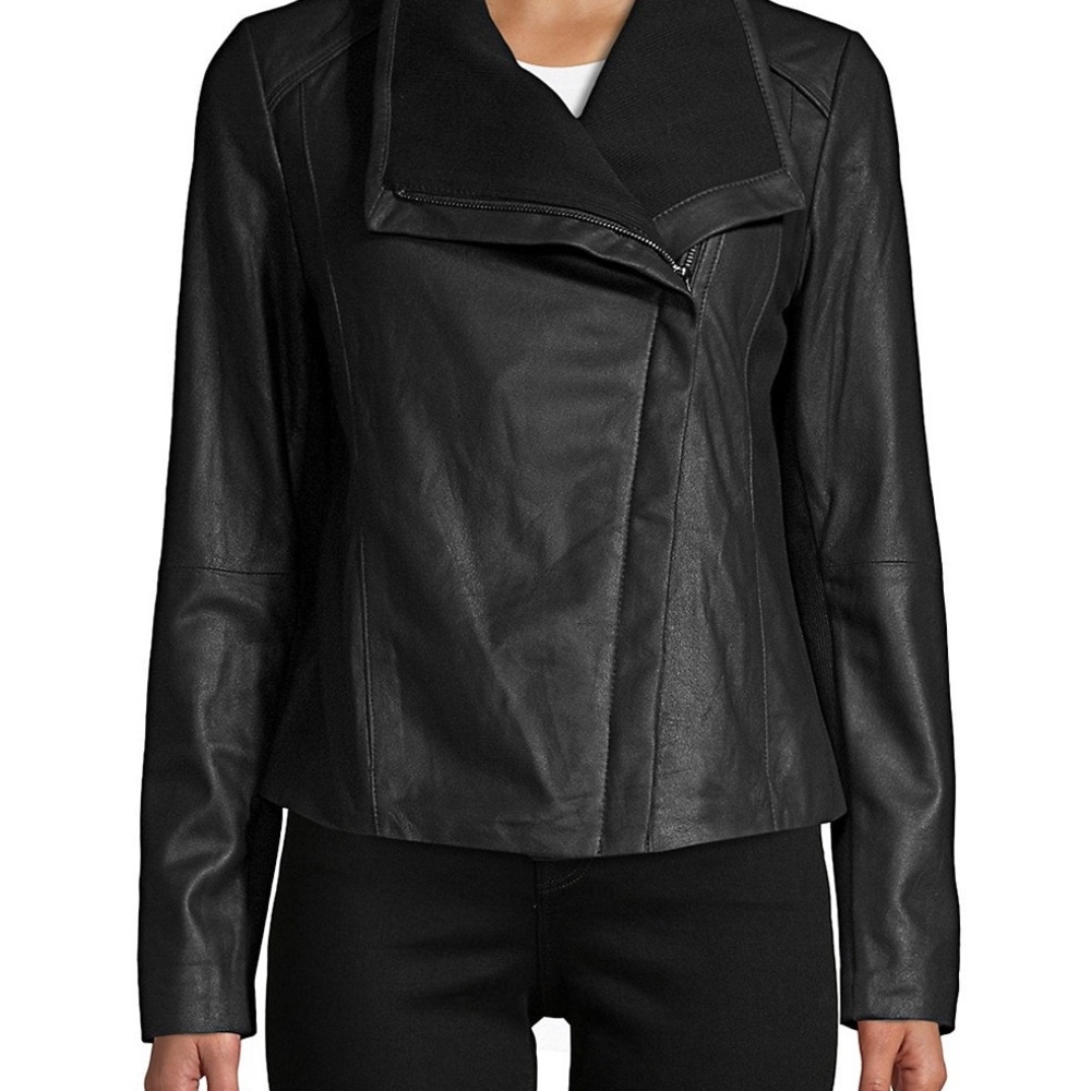 Tahari Zip Up Moto Jacket